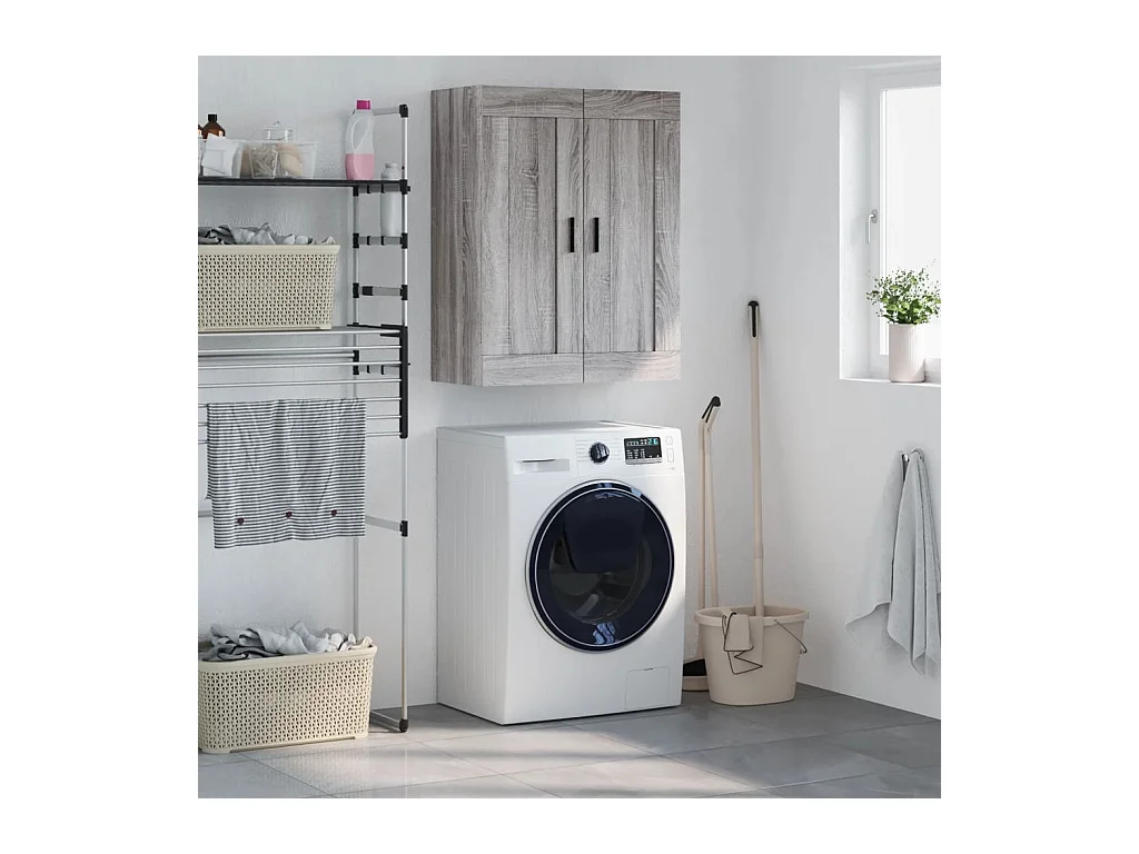 Armoire murale sonoma gris 69,5x34x90 cm bois d'ingénierie