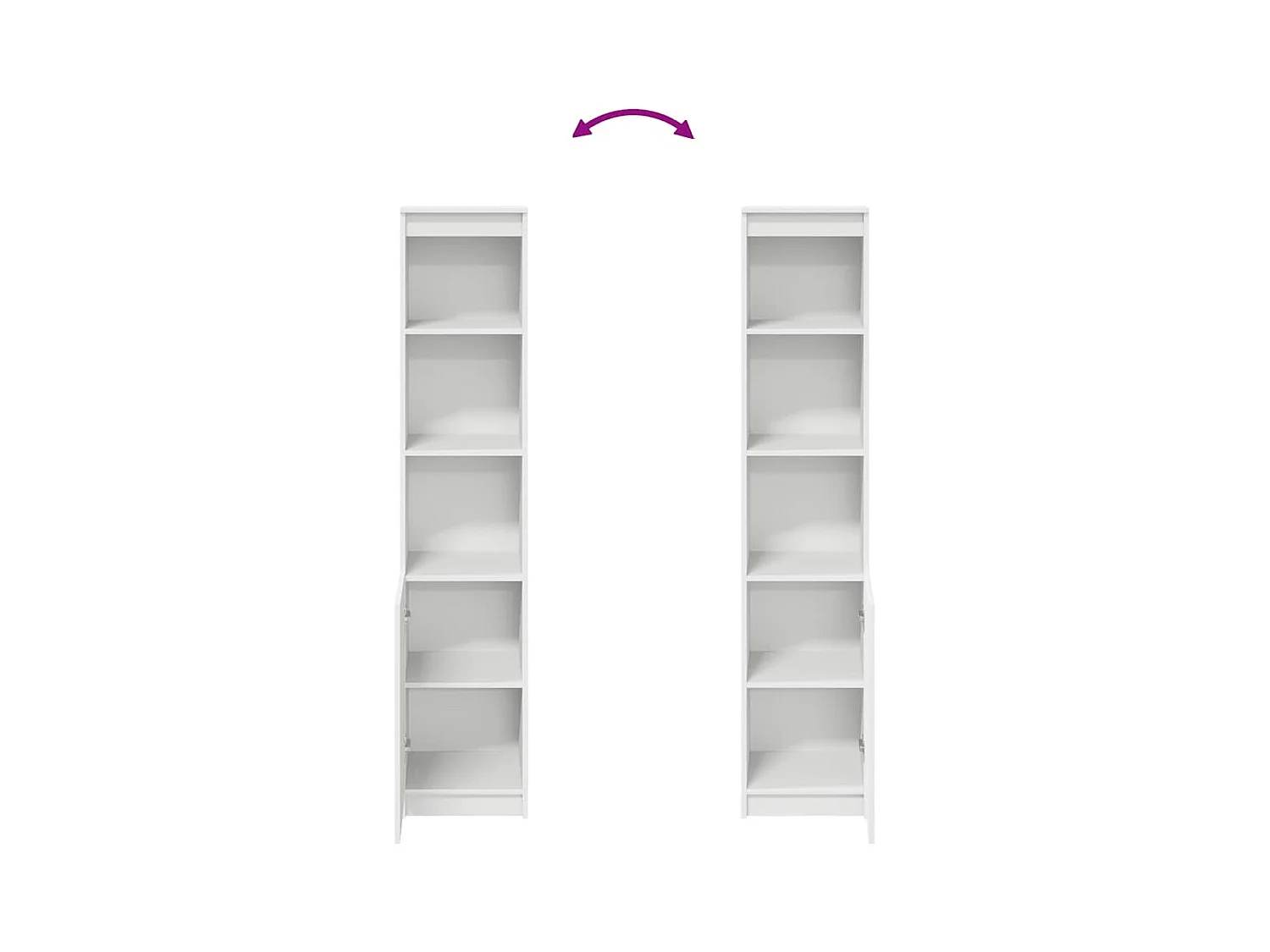 Buffet haut blanc 37,5x35x180 cm bois d'ingénierie