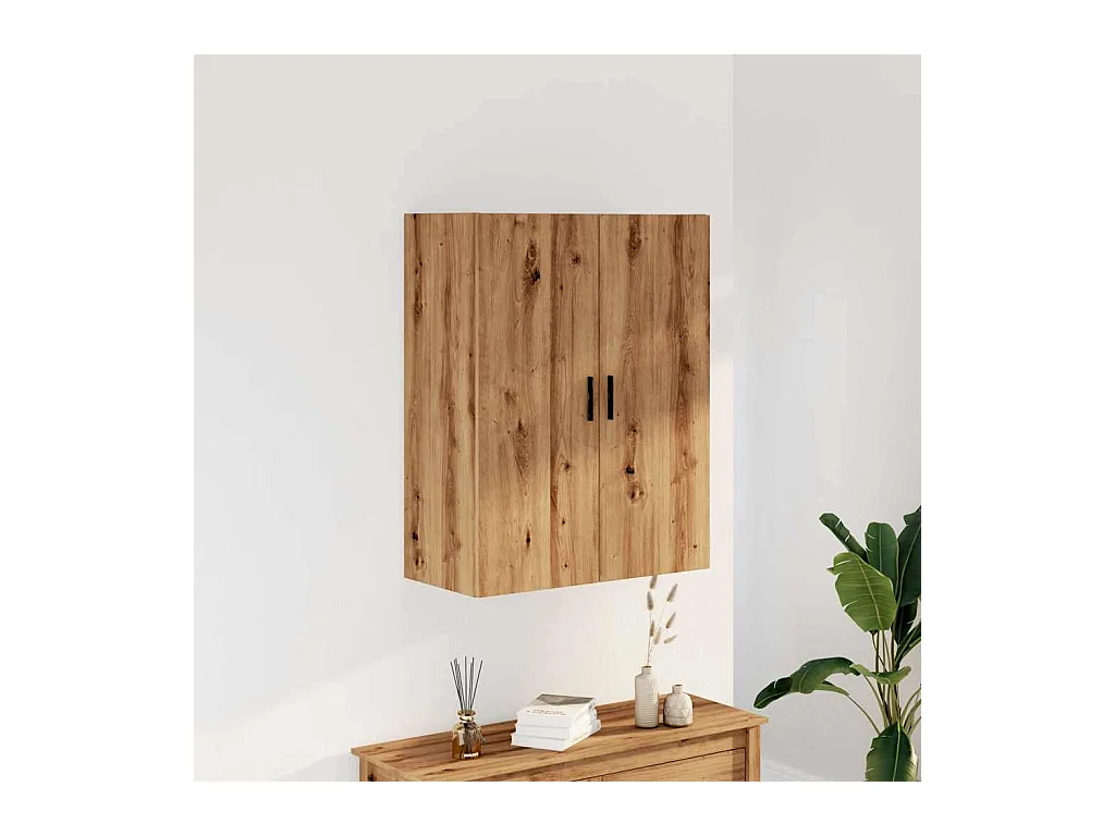 Armario de pared de roble hecho a mano 69,5x34x90 cm