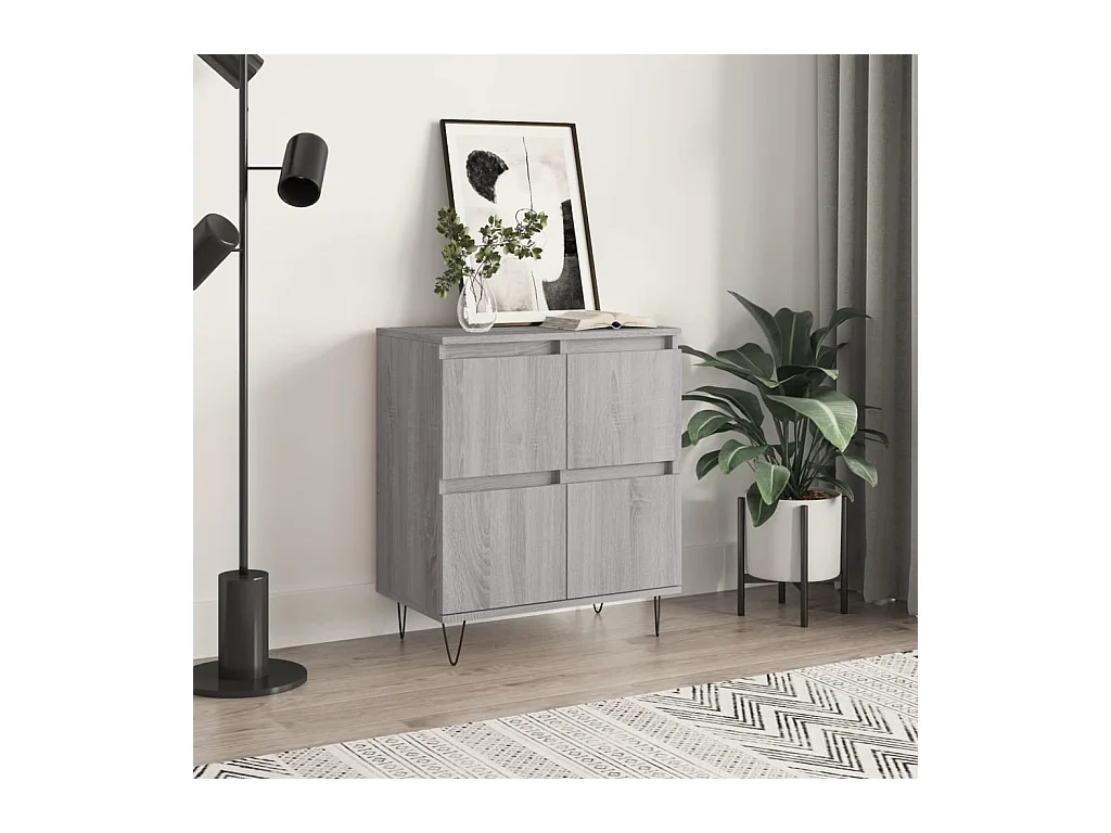 Credenza Sonoma grigia 60x35x70 cm in legno ingegnerizzato