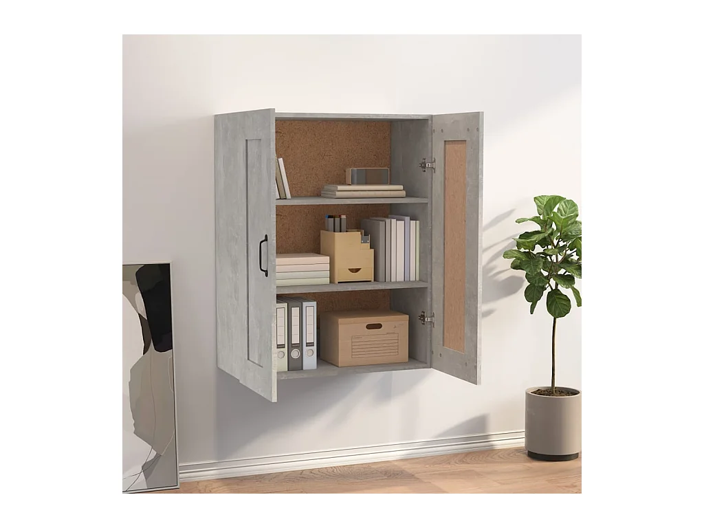 Armoire murale suspendue Gris béton 69,5x32,5x90 cm