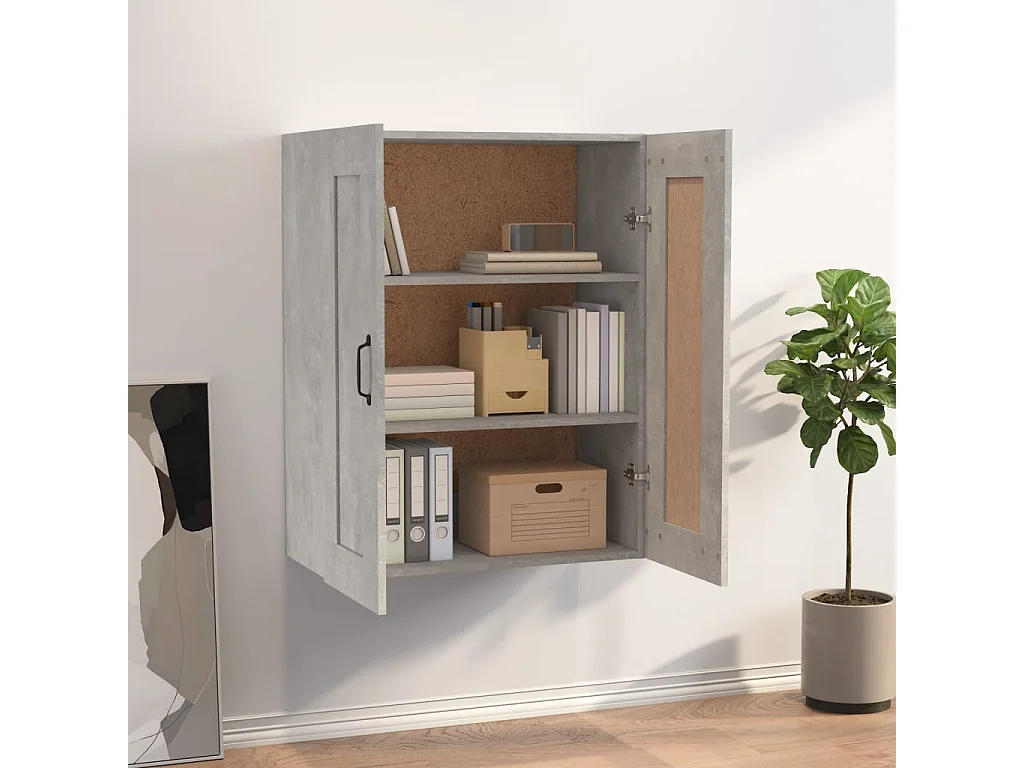 Armoire murale suspendue Gris béton 69,5x32,5x90 cm
