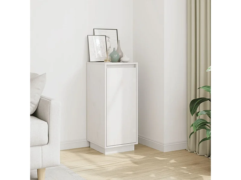 Aparador Blanco 31,5x34x75 cm Madera Maciza de Pino