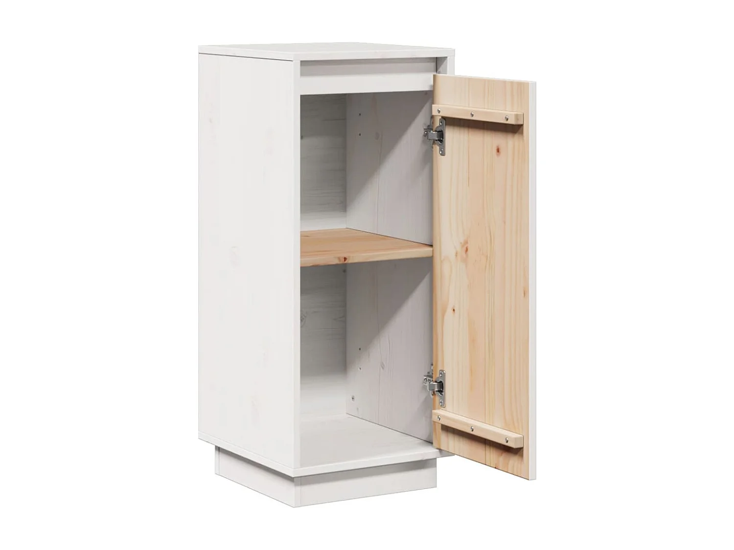 Buffet Blanc 31,5x34x75 cm Bois massif de pin