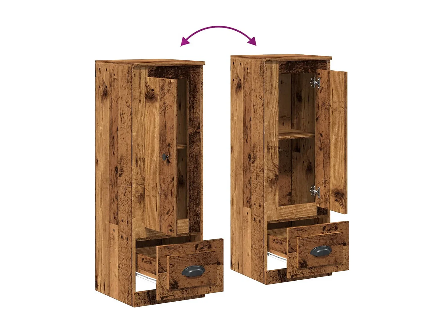 Hohes Sideboard Altholz 36x35,5x103,5 cm Holzwerkstoff