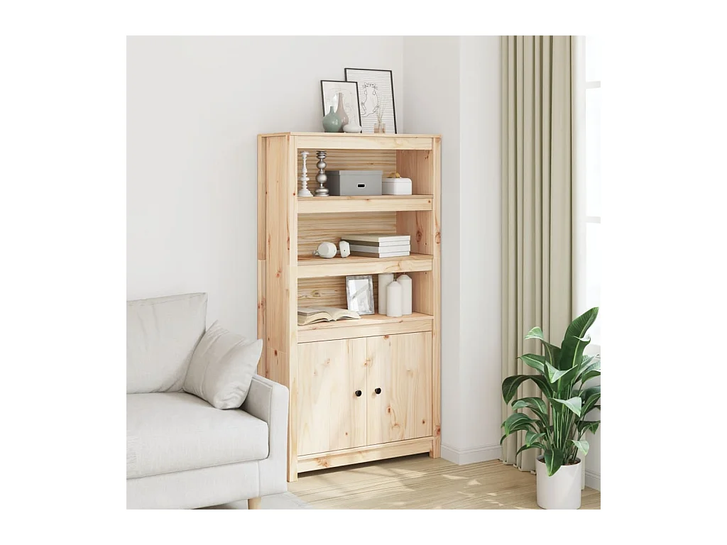 Buffet haut 80x35x154 cm Bois massif de pin