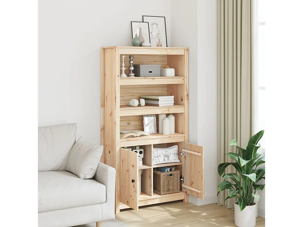 Buffet haut 80x35x154 cm Bois massif de pin