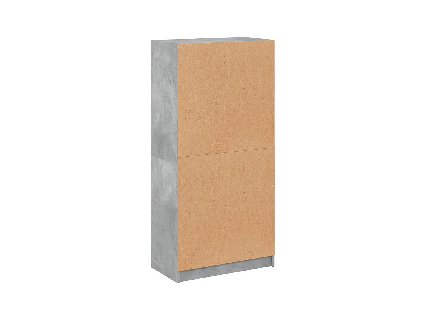 Hoge buffetkast met betongrijze deuren 68x37x142 cm bewerkt hout