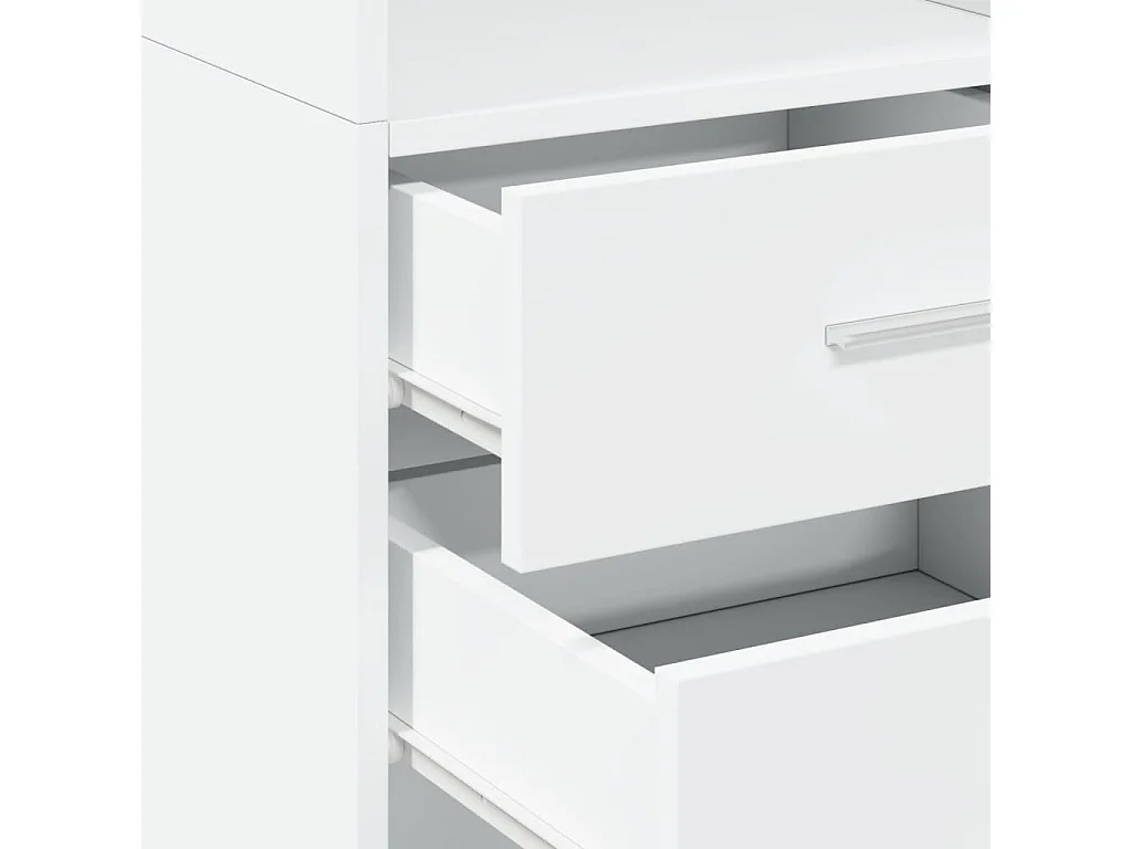 Buffet haut blanc 40x42,5x185 cm bois d'ingénierie