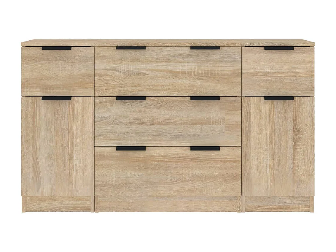 Ensemble de buffets 3 pcs Chêne sonoma Bois d'ingénierie
