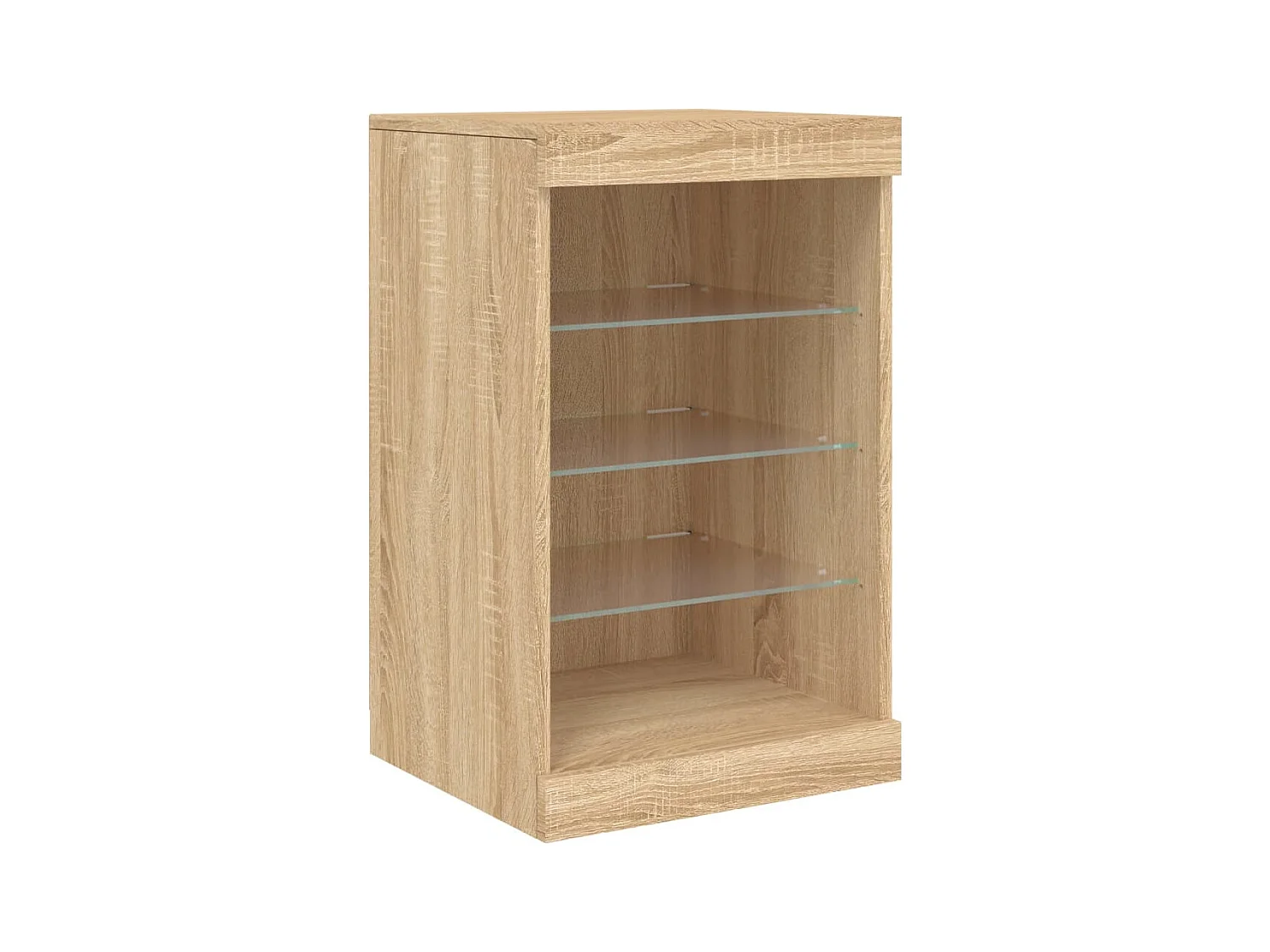 Buffet avec lumières LED chêne sonoma 123x37x67 cm