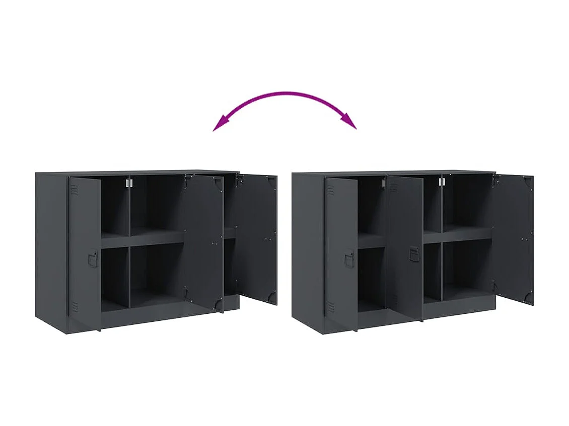 Buffet anthracite 99x39x73 cm acier