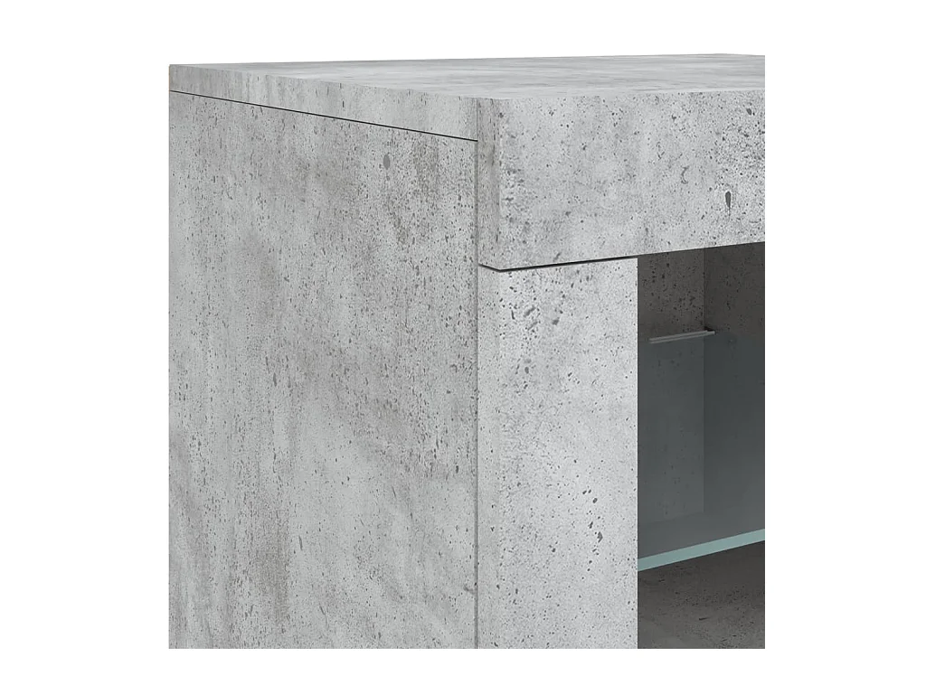 Buffet avec lumières LED gris béton 181,5x37x67 cm