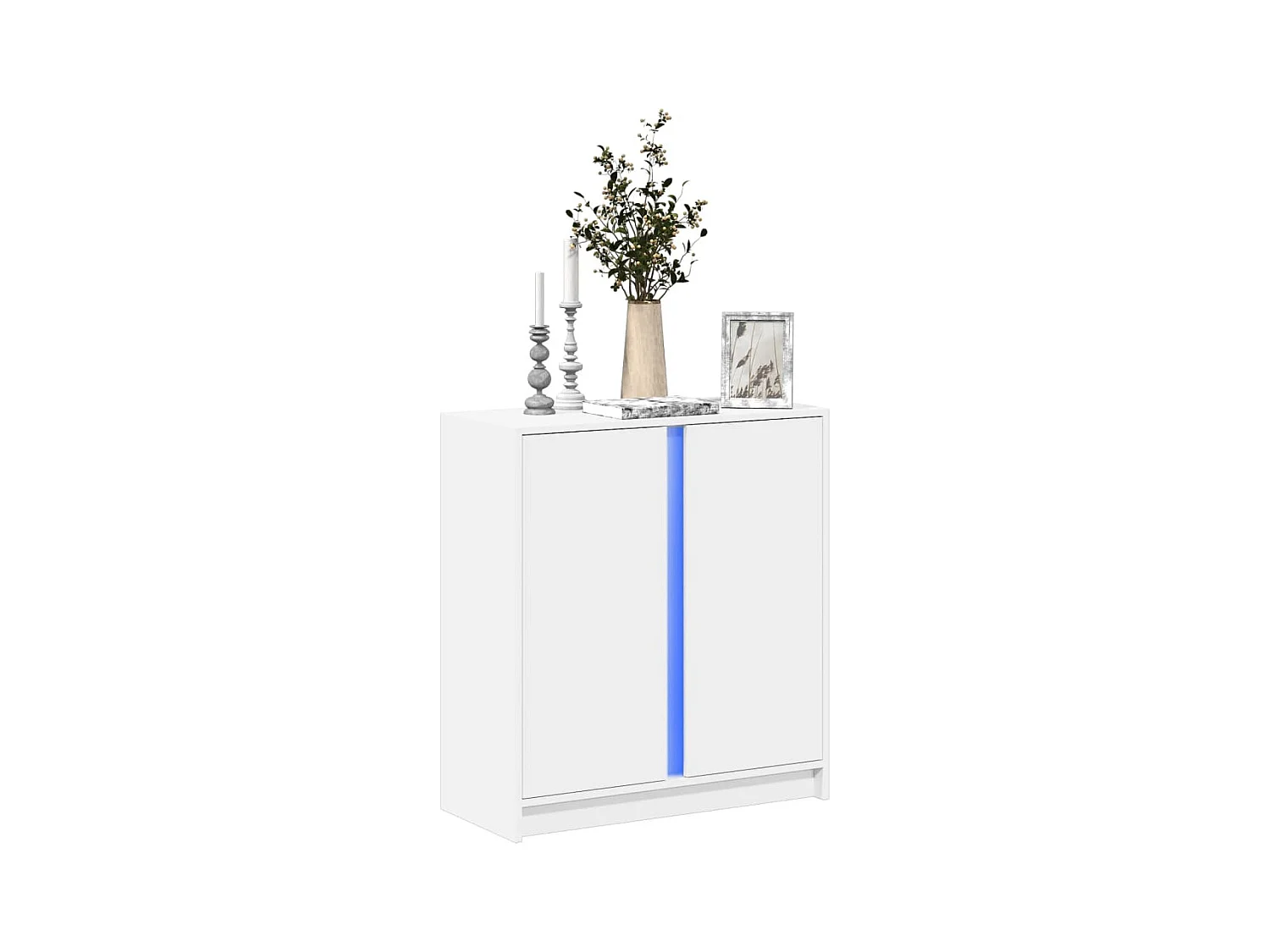 Buffet avec LED blanc 77x34x85 cm bois d'ingénierie