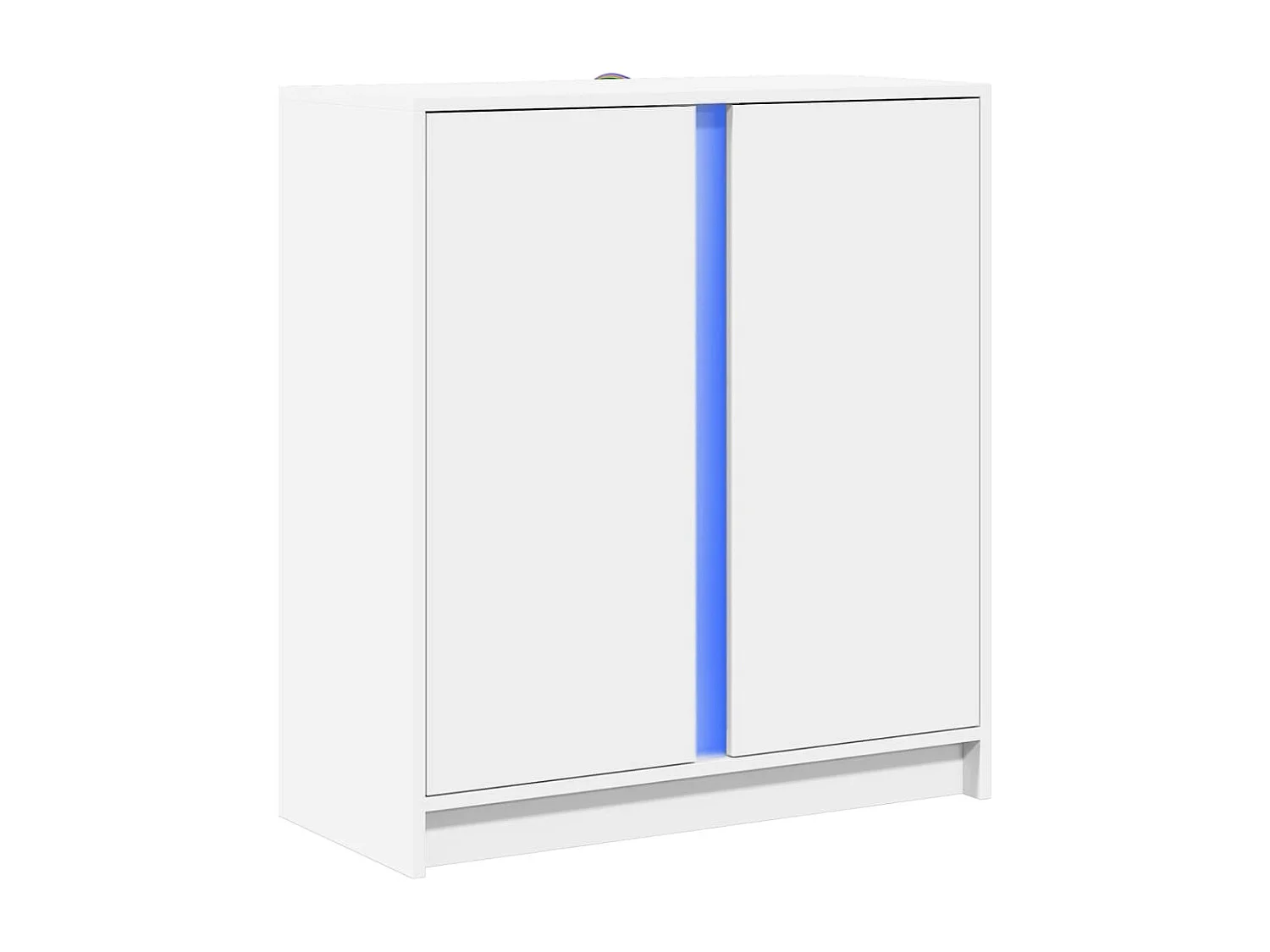 Buffet avec LED blanc 77x34x85 cm bois d'ingénierie