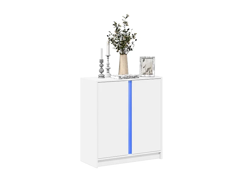 Buffet avec LED blanc 77x34x85 cm bois d'ingénierie