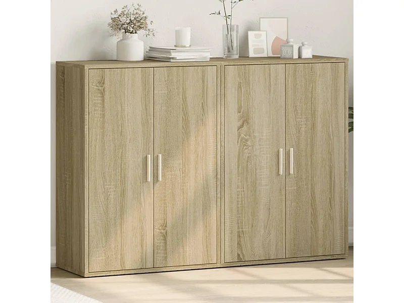 Sideboards 2 Stück Sonoma Eiche 60x31x84 cm Holzwerkstoff