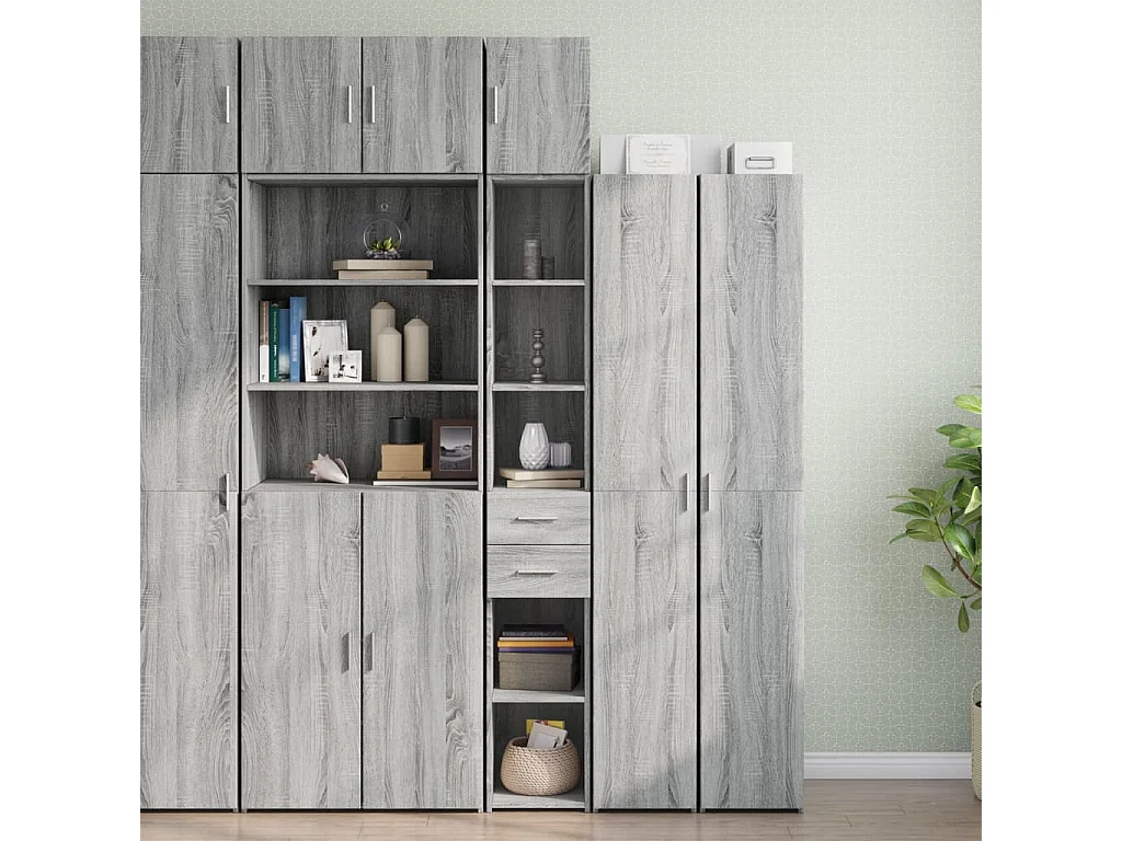 Schmaler Lagerschrank Sonoma grau 30x42,5x225 cm