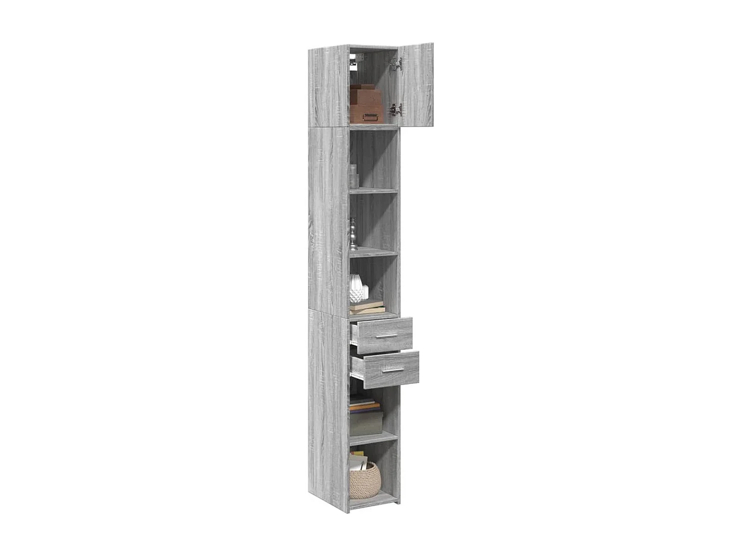 Schmaler Lagerschrank Sonoma grau 30x42,5x225 cm