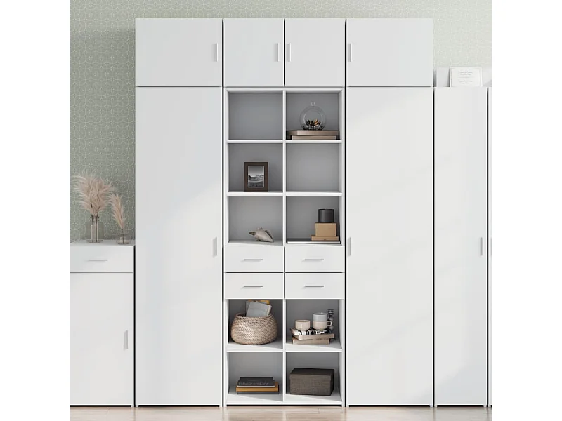 Buffet haut blanc 70x42,5x185 cm bois d'ingénierie