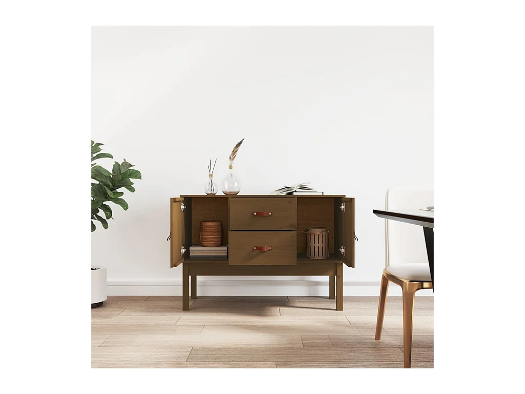 Buffet Marron miel 110x40x78 cm Bois massif de pin