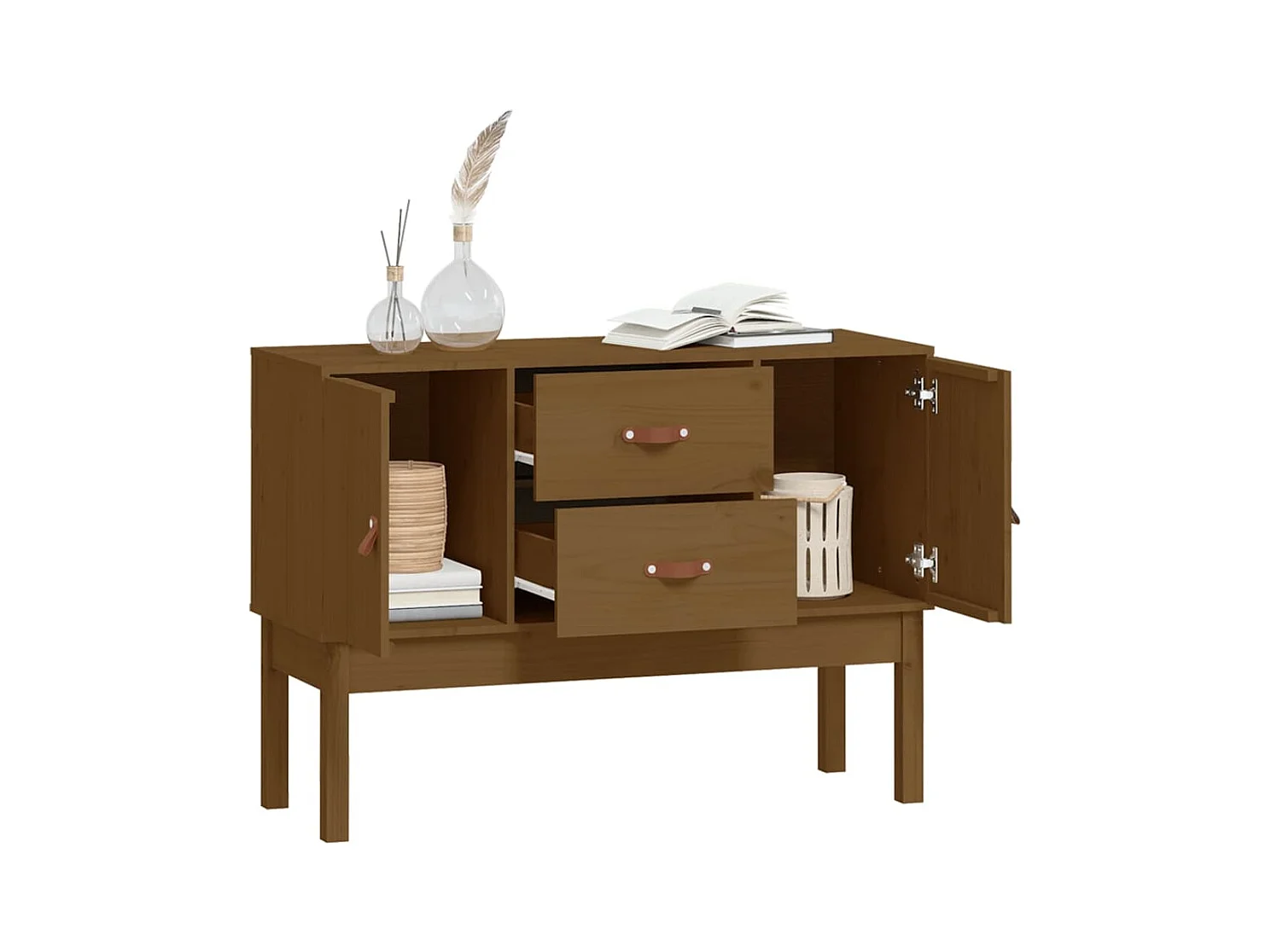 Buffet Marron miel 110x40x78 cm Bois massif de pin