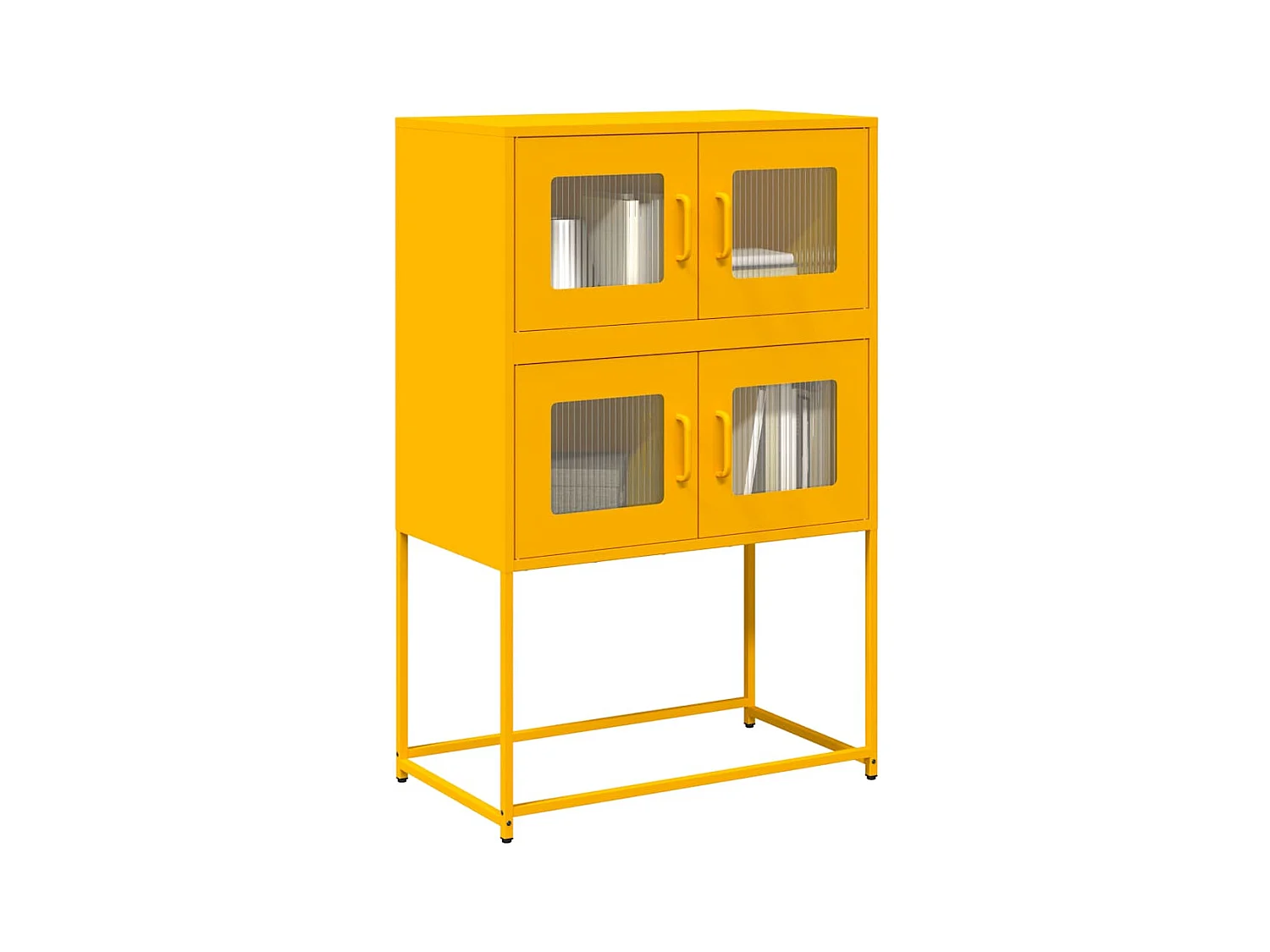 Buffet haut jaune moutarde 68x39x107 cm acier