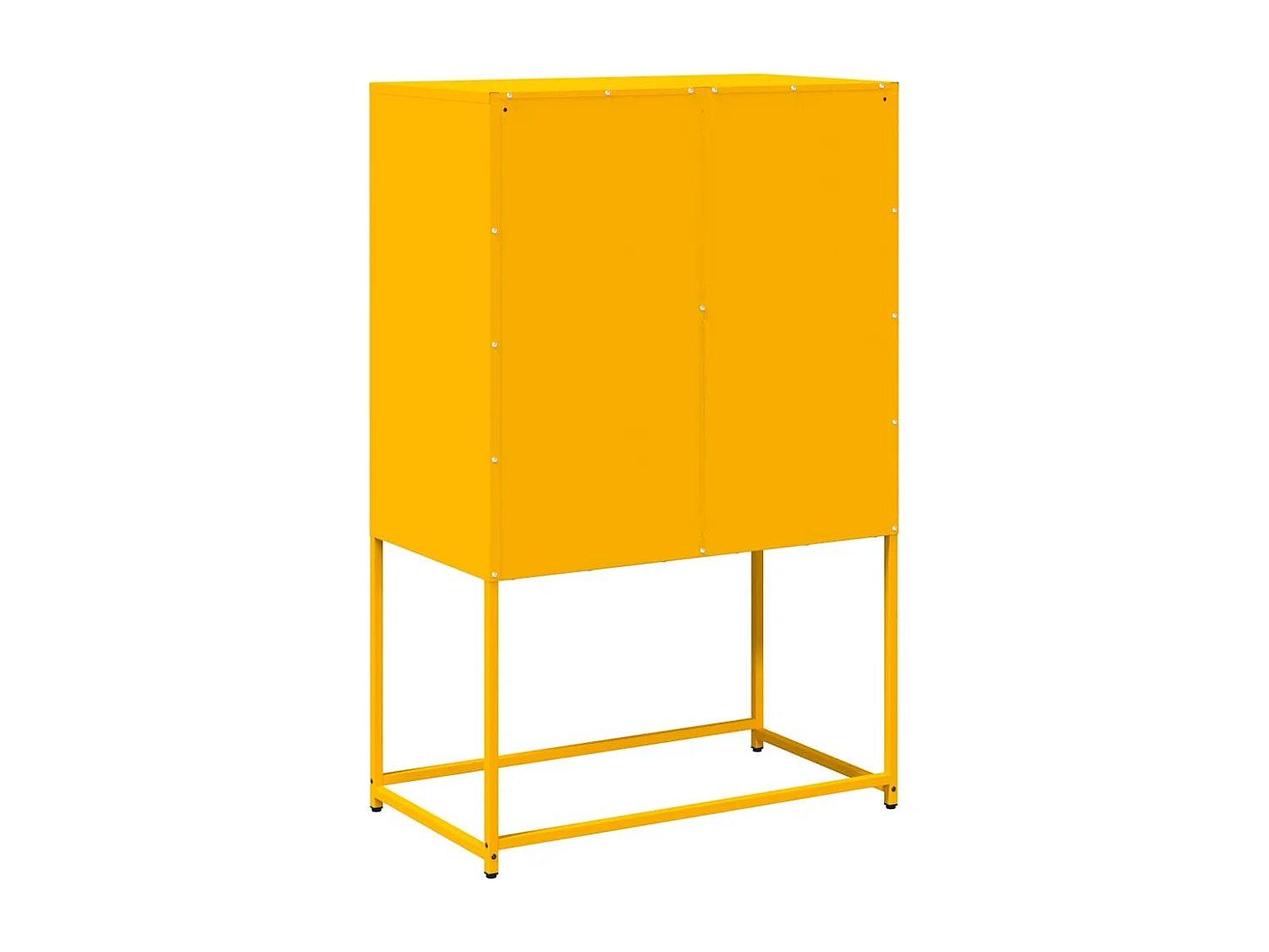 Mosterdgeel hoog dressoir 68x39x107 cm staal