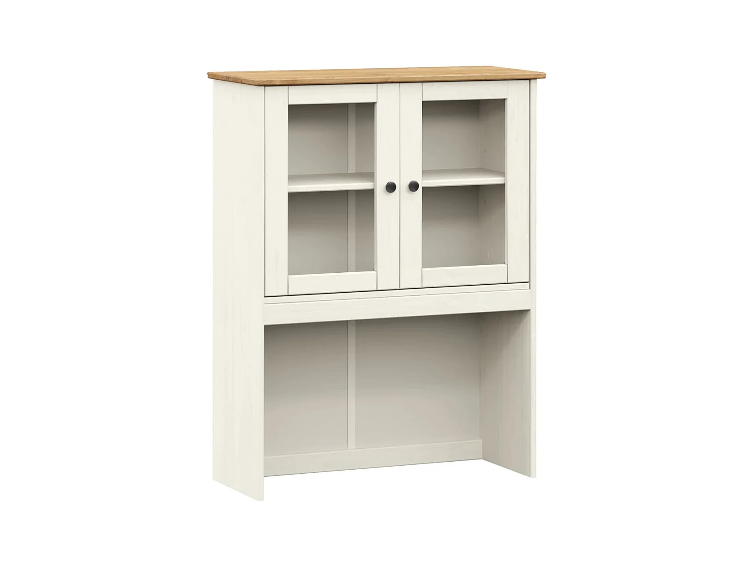 Buffet haut blanc 78x40x175 cm bois massif de pin
