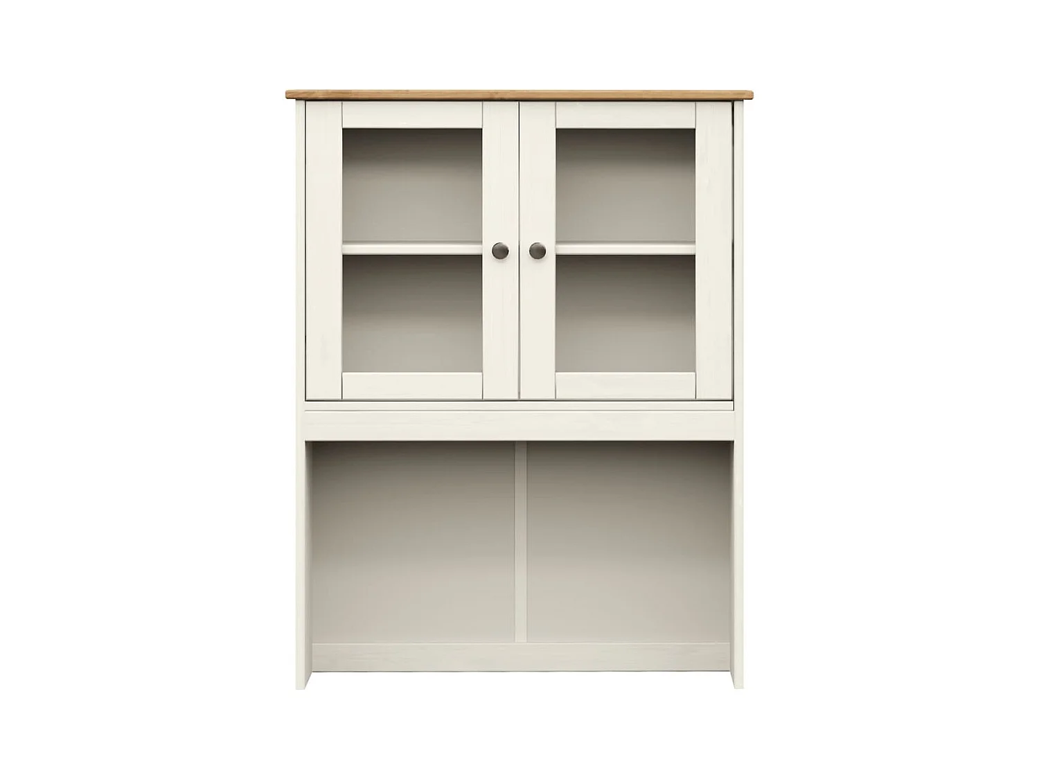 Buffet haut blanc 78x40x175 cm bois massif de pin