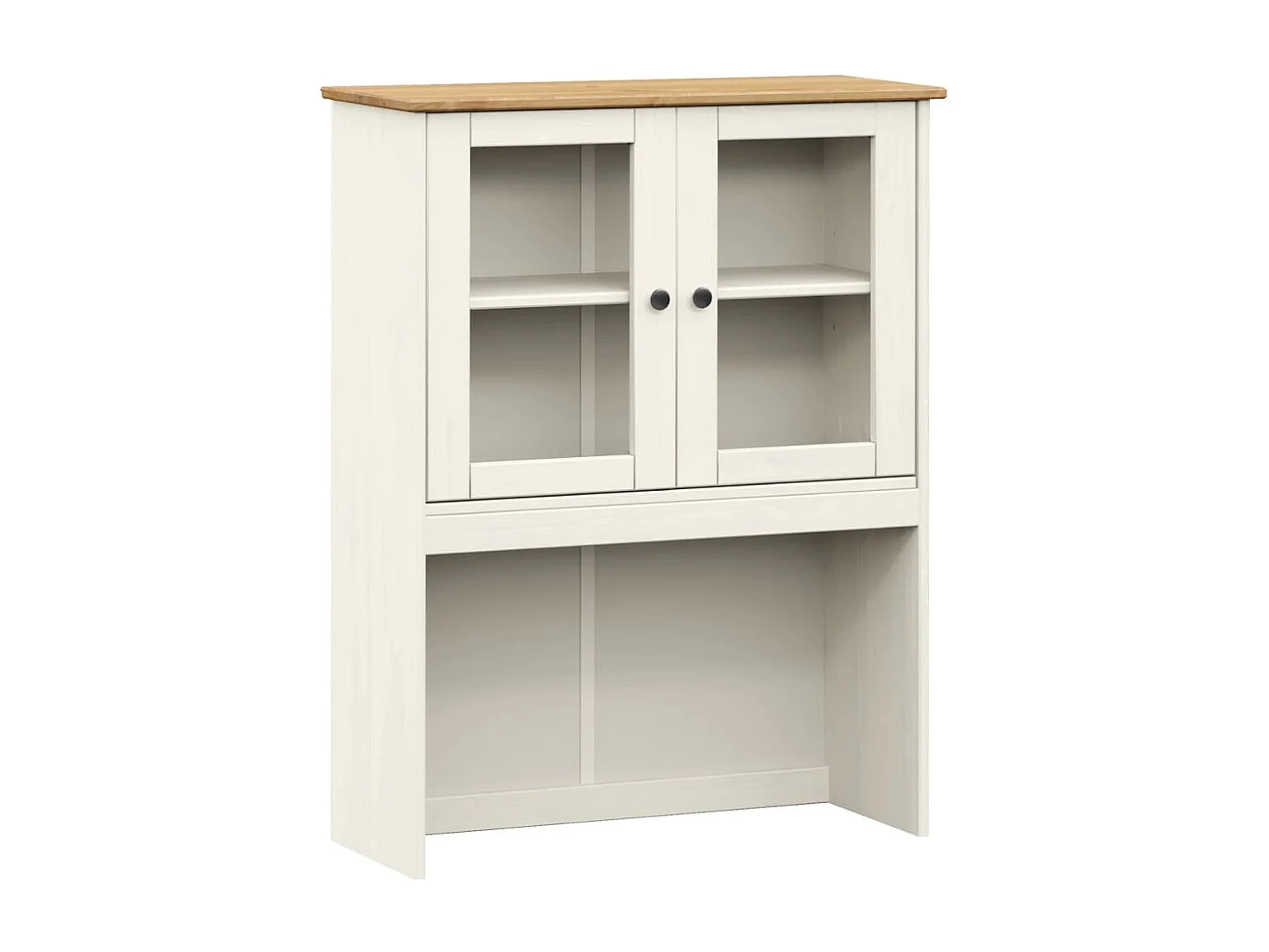 Buffet haut blanc 78x40x175 cm bois massif de pin