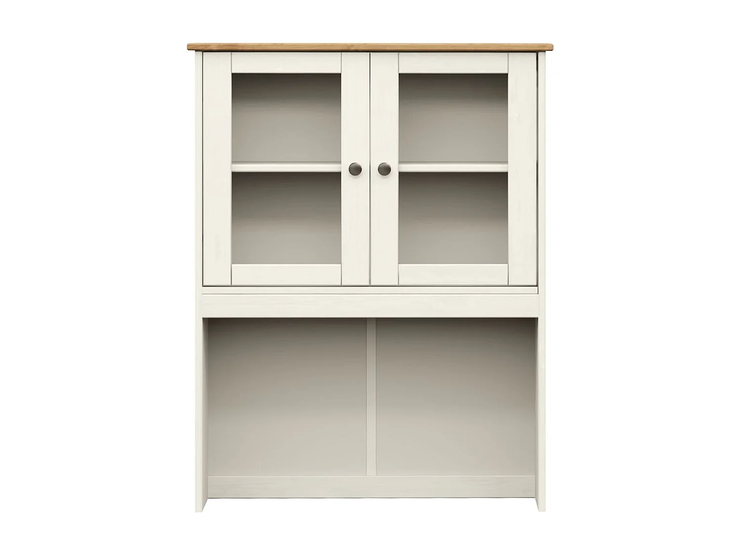 Buffet haut blanc 78x40x175 cm bois massif de pin