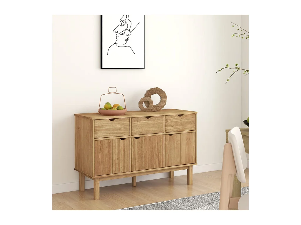 Sideboard 114x43x73,5 cm Massivholz Kiefer