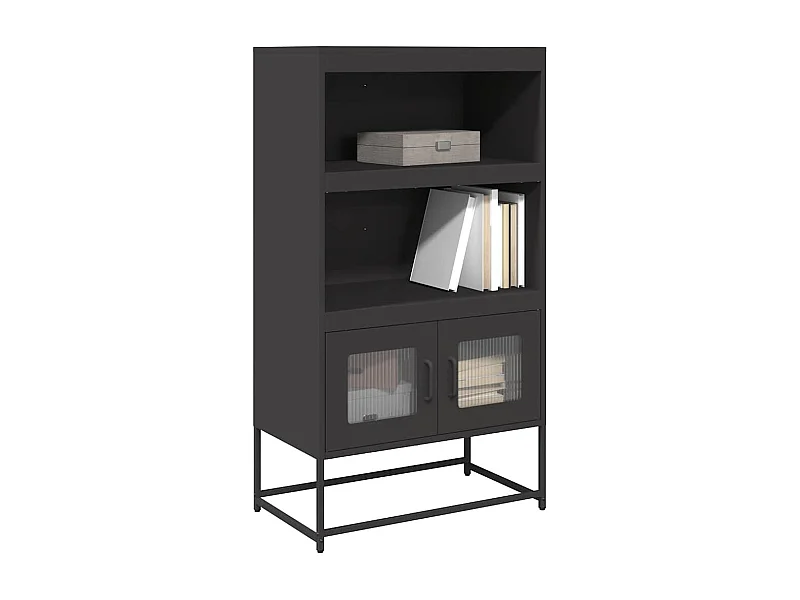 Buffet haut noir 68x39x123 cm acier