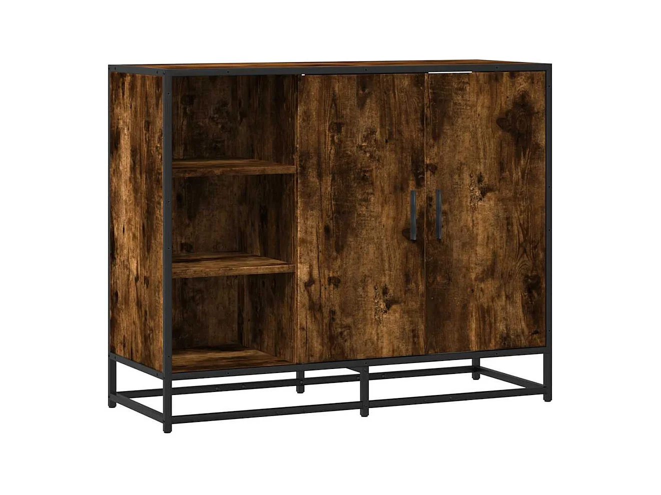 Buffet chêne fumé 92x35x76 cm bois d'ingénierie
