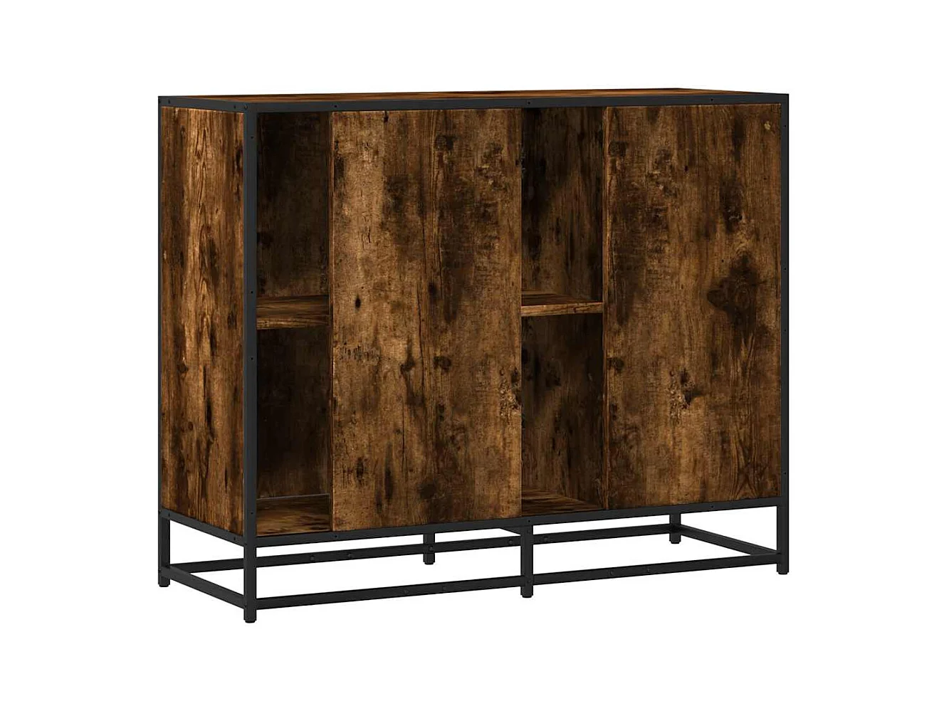 Buffet chêne fumé 92x35x76 cm bois d'ingénierie