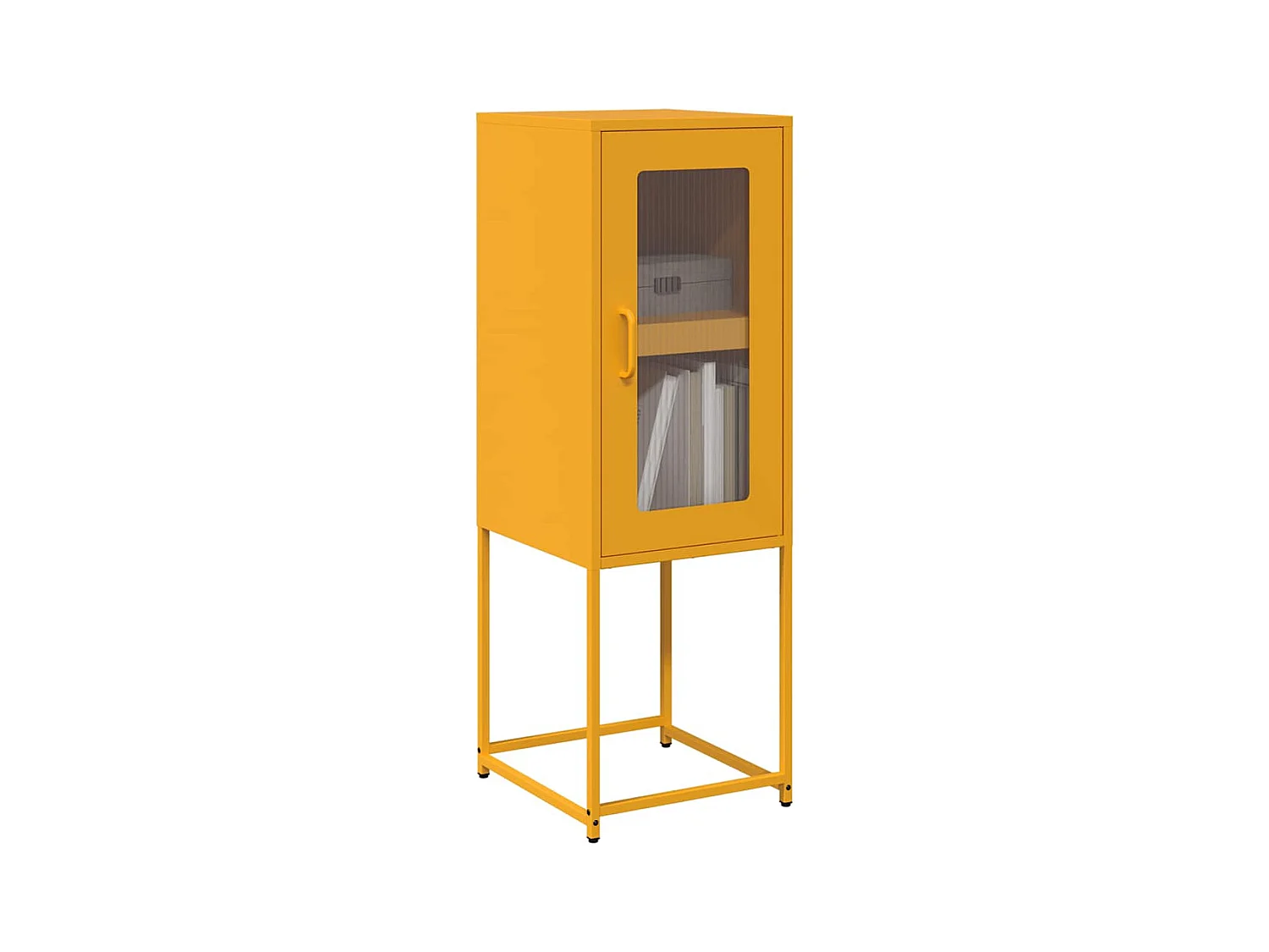Buffet jaune moutarde 36x39x107 cm acier laminé à froid