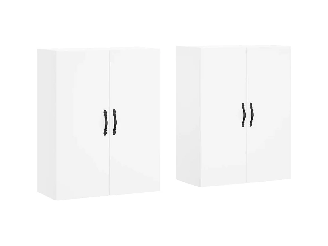 Armoires murales 2 pcs blanc bois d'ingénierie