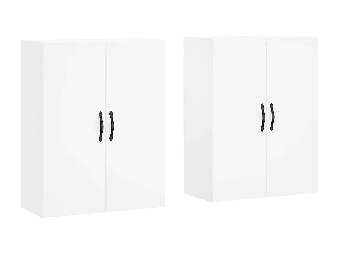 Armoires murales 2 pcs blanc bois d'ingénierie