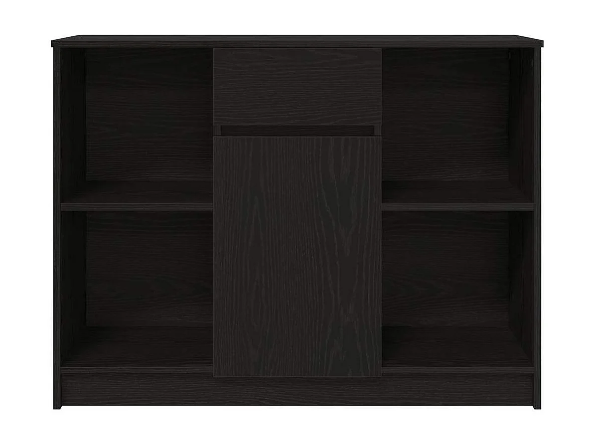 Buffet avec tiroir chêne noir 101x35x76 cm bois d'ingénierie