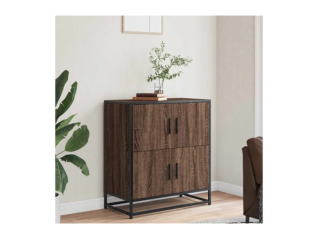 Bruin eiken dressoir 68x35x76 cm bewerkt hout