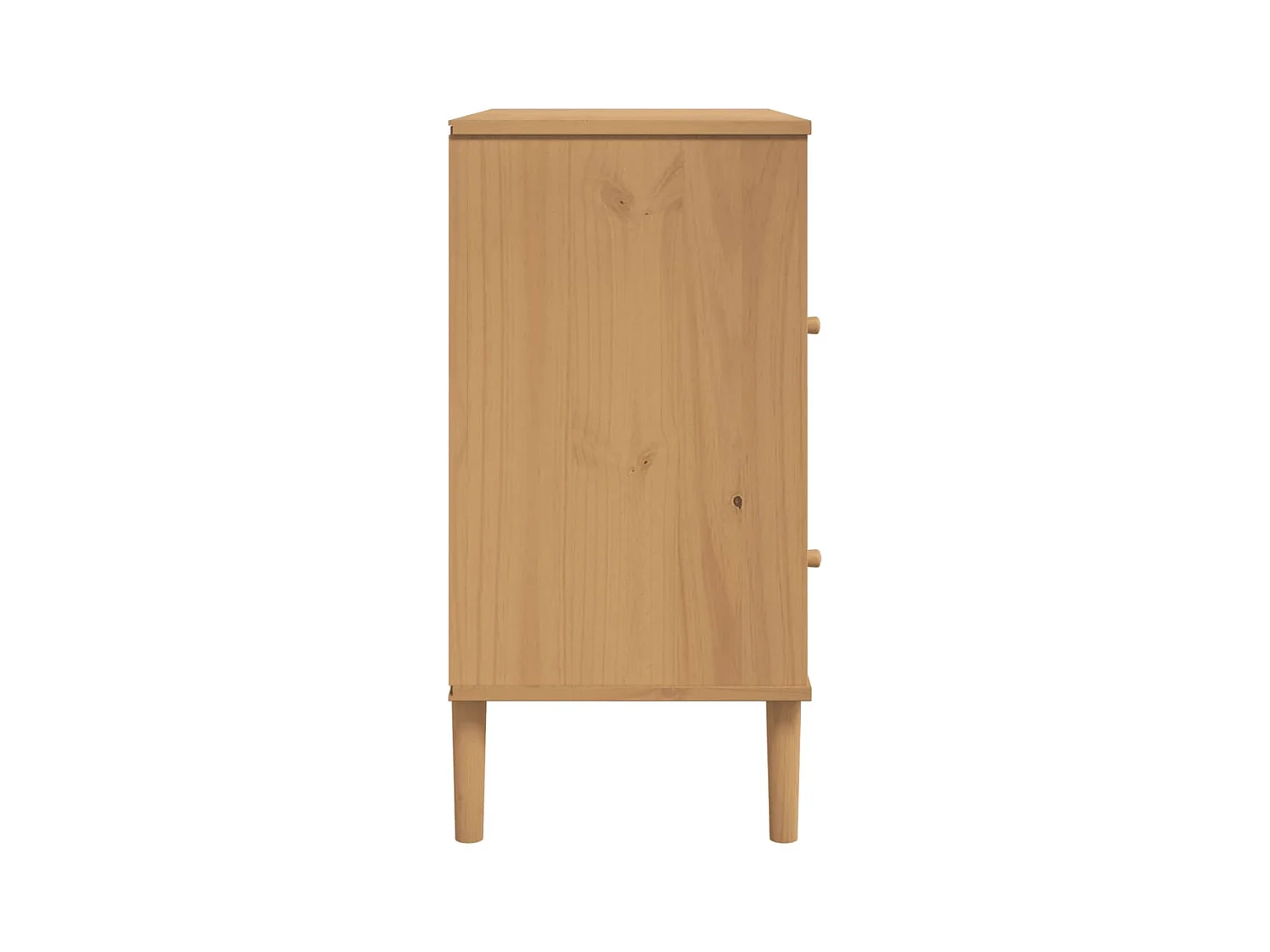 Buffet aspect rotin marron 80x40x80 cm bois massif de pin