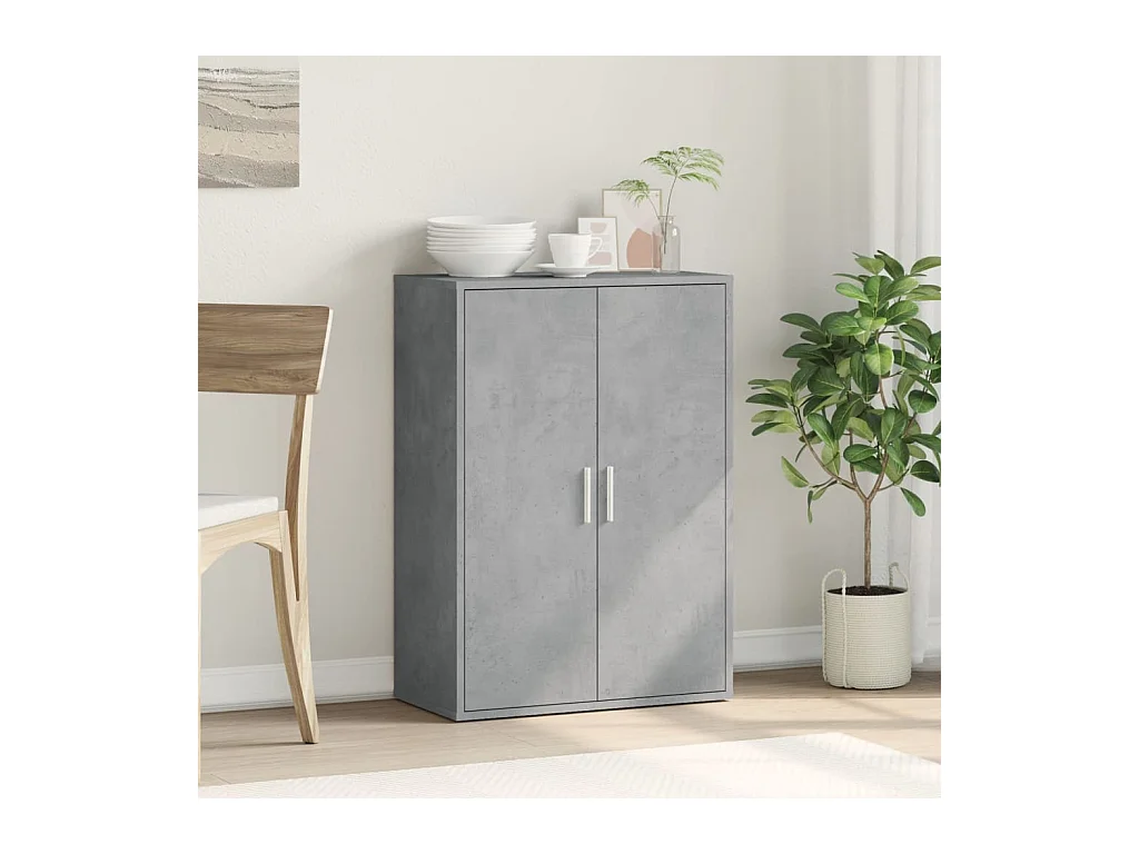 Buffet gris béton 60x31x84 cm bois d'ingénierie