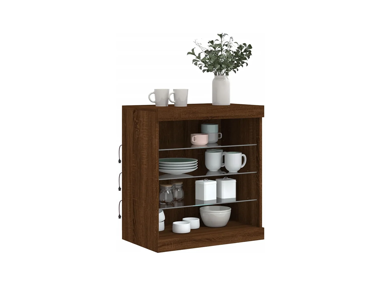 Buffet avec lumières LED chêne marron 60,5x37x67 cm