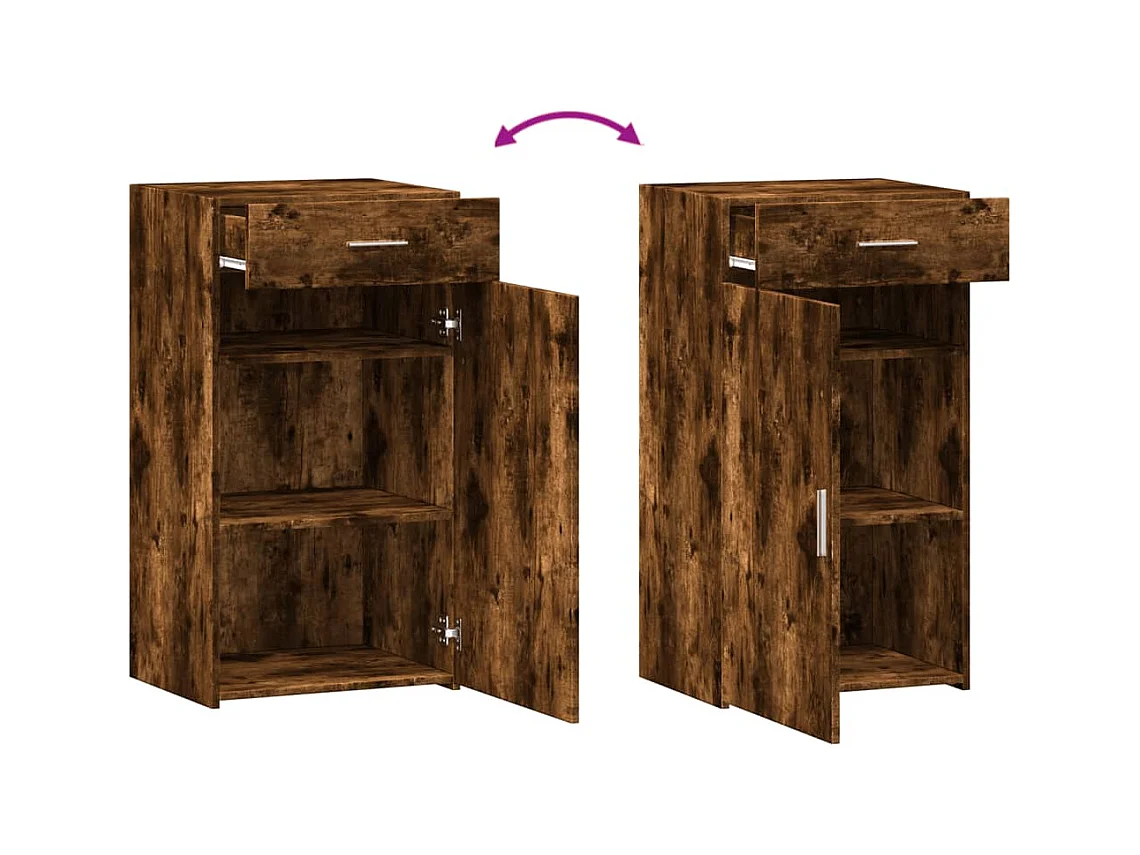 Buffet chêne fumé 50x42,5x93 cm bois d'ingénierie