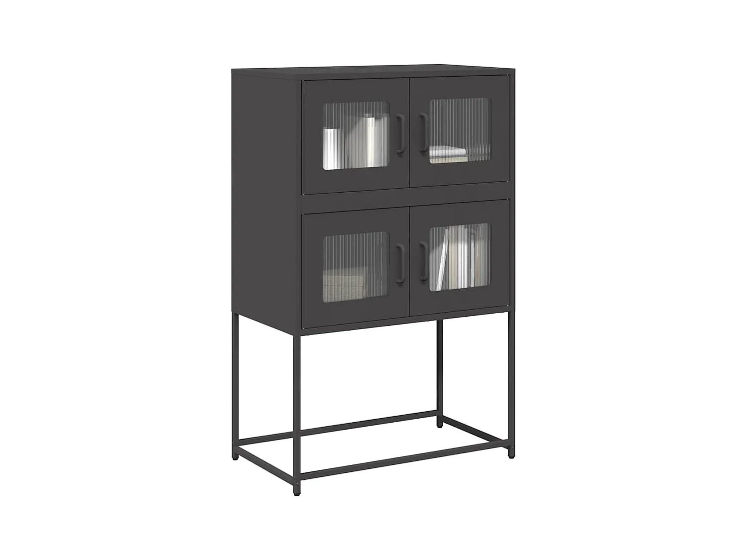 Buffet haut noir 68x39x107 cm acier