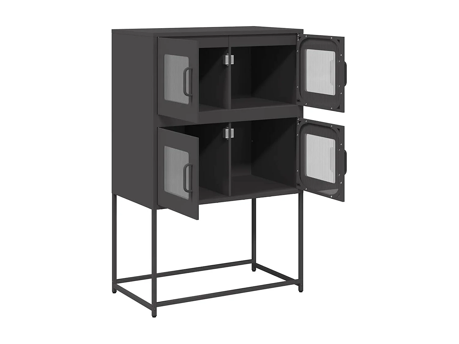 Buffet haut noir 68x39x107 cm acier