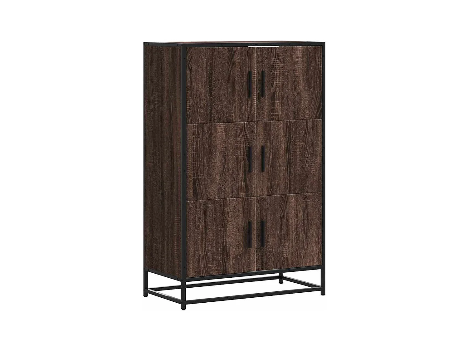 Buffet haut chêne marron 68x35x106,5 cm bois ingénierie métal