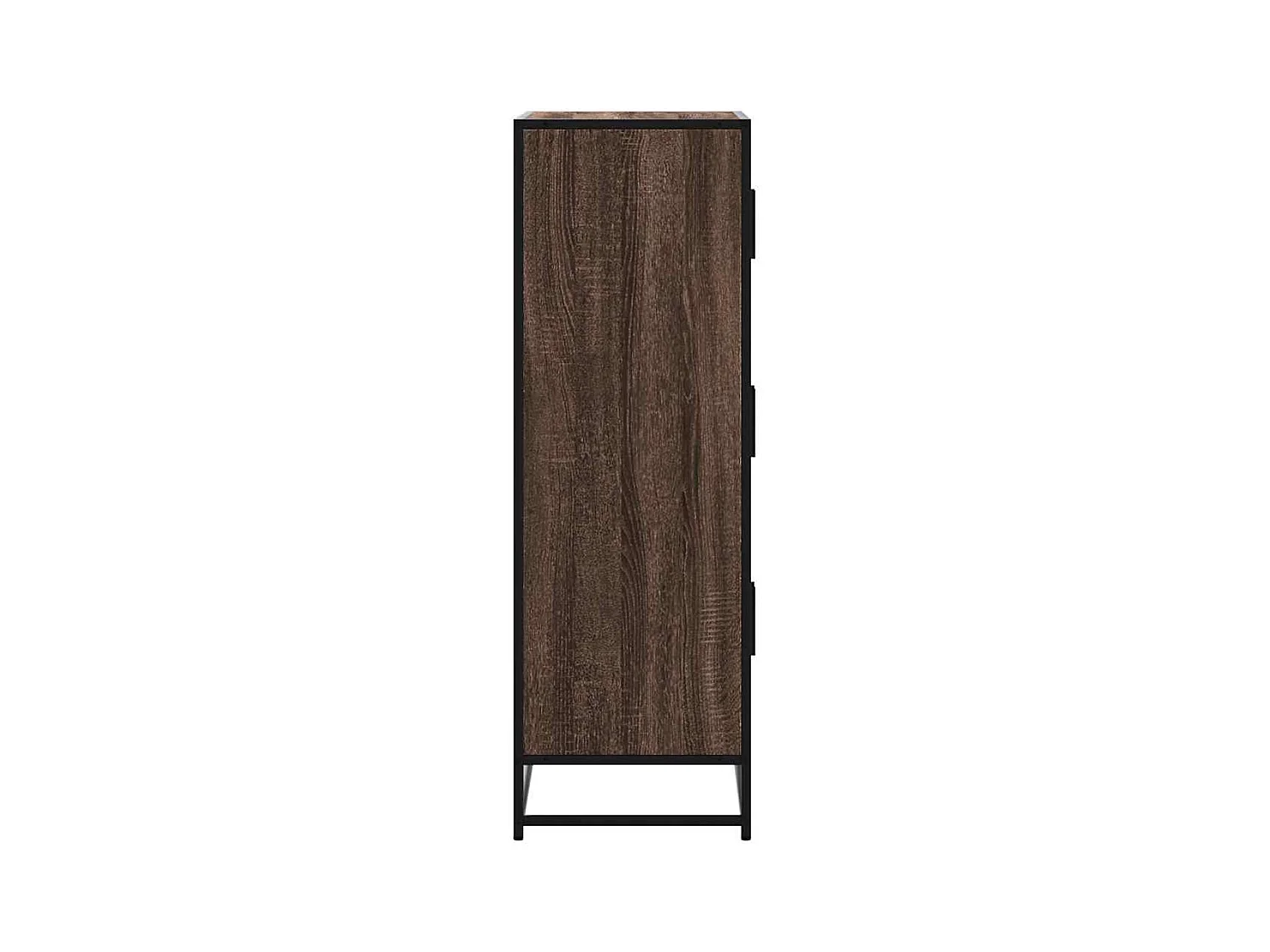 Buffet haut chêne marron 68x35x106,5 cm bois ingénierie métal