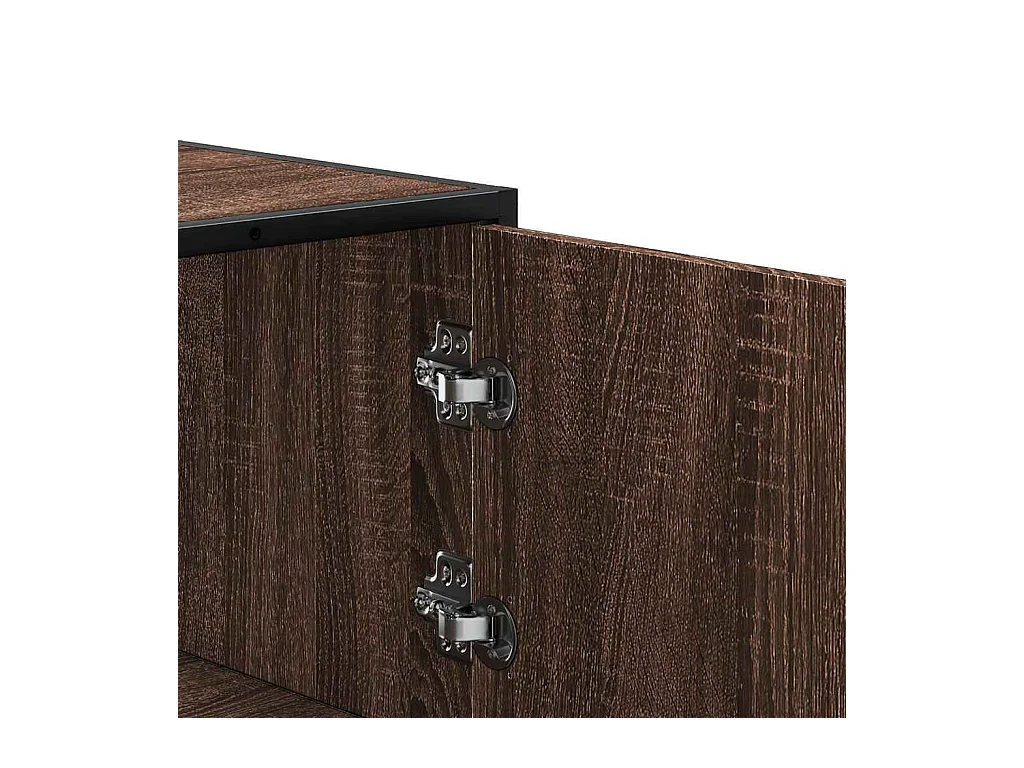 Buffet haut chêne marron 68x35x106,5 cm bois ingénierie métal